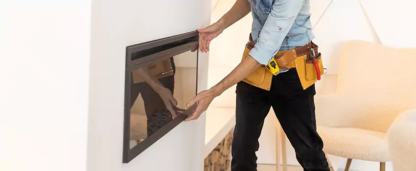 Metal Fireplace Installation in Palo Alto, California